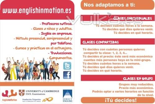 Sean cules sean sus necesidades, English in Motion tiene un curso para usted!