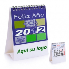 Calendario de sobremesa con tu logo 1 color incluido en precio ref kitcal5