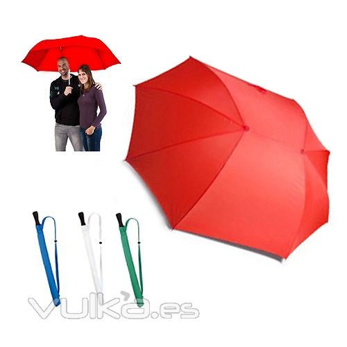 Paraguas doble (apto pra 2 personas) Personalizable. Ref. AZKNV27
