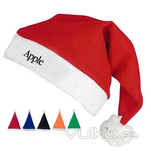 Gorro de Pap Noel de polister. Personalizable a 1 color. Ref. AKANV07