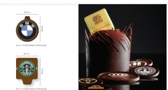 Logos de su empresa sobre chocolate Belga Hoteles Bares y Restaurantes