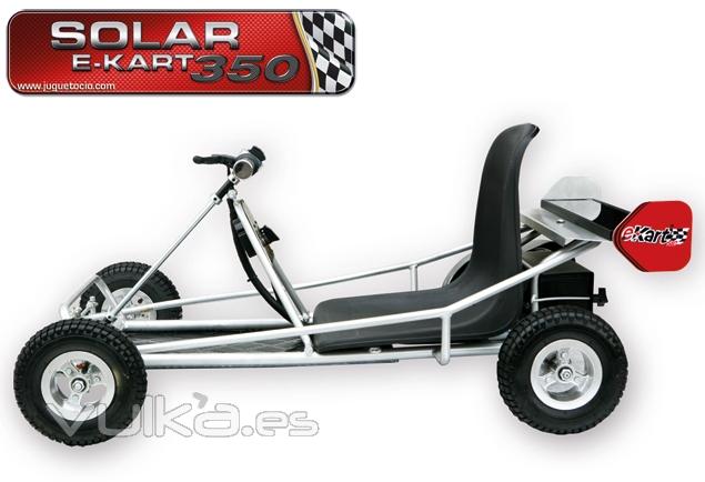 E-KART SOLAR ® 350W JUGUETOCIO. El e-kart motor eléctrico también carga energía a través de panel so