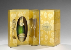 Champagne perrier jouet presentado en caja de regalo origami con dos copas de cristal