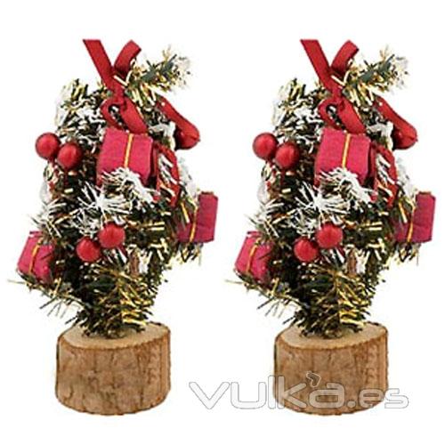 Arbol de navidad mini, sobre base de corcho. Personalizable a 1 color . Ref. AZKNV1