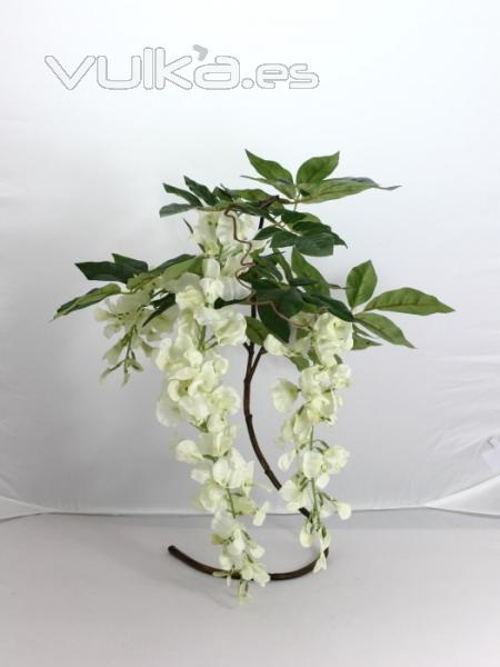 Flores artificiales economicas. Rama glicina artificial blancal oasisdecor.com