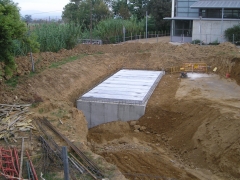 Disseny diposit soterrat de formigo insitu i forjat plaques alveolar per recuperacio aigues pluvials