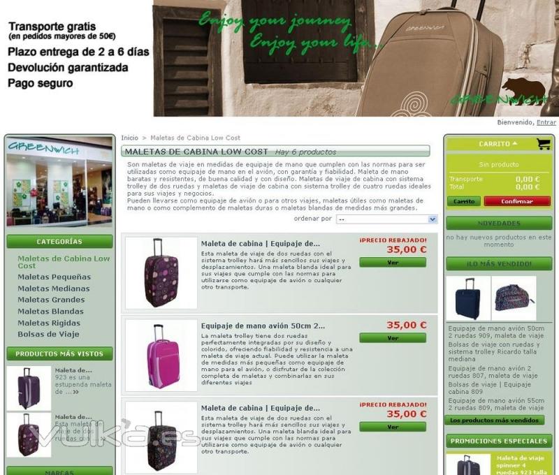 Maletas de cabina low cost - Maletas Greenwich Comercio On-Line