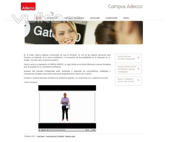 Campusadecco.es desarrollo realizado por RTM Solution