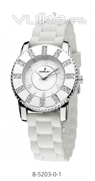 Reloj Nowley chica blanco con cristal de swarovski