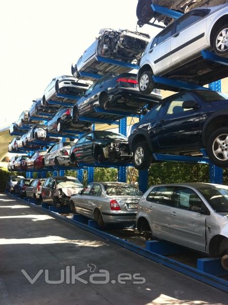 Vehiculos en Campa a la espera de pasar al tunel de despiece