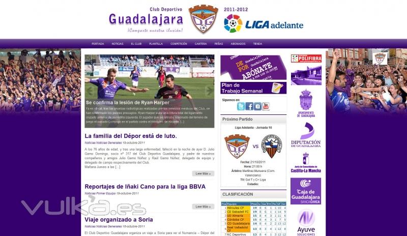 Página Web del Club Deportivo Guadalajara - Equipo de la Liga Adelante Española