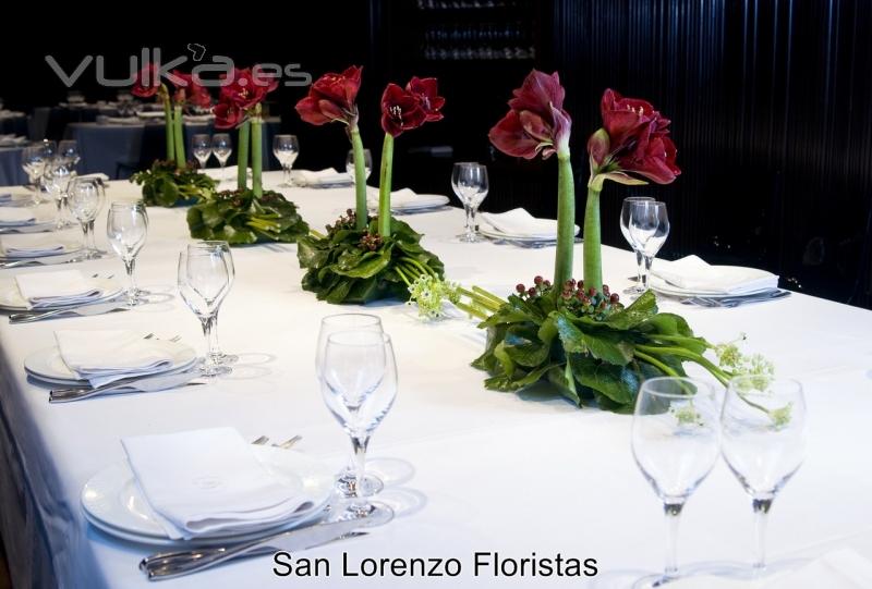 Flores en restaurantes , banquetes , Floristeria San Lorenzo