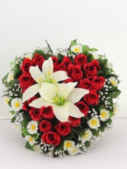 Flores artificiales de calidad. corazon mediano capullos rojos artificiales oasisdecor.com