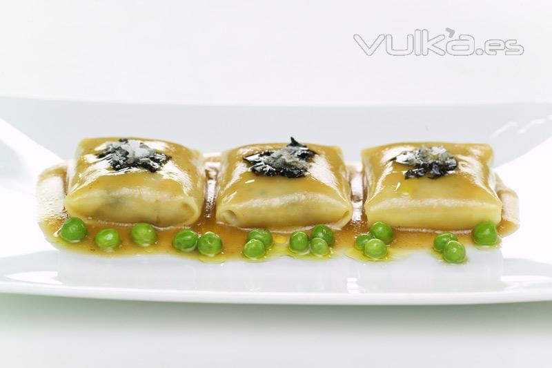 Raviolis de perdiz y trufa