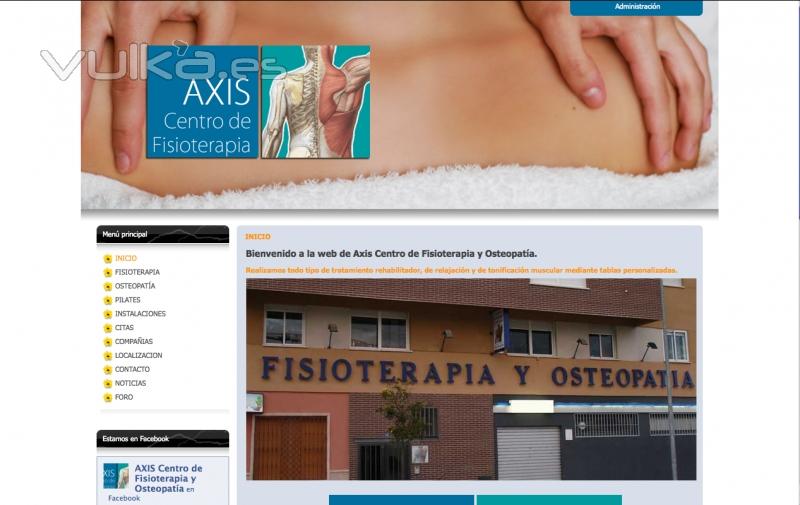 Web de Axis Centro de Fisioterpia y Osteopatia.
