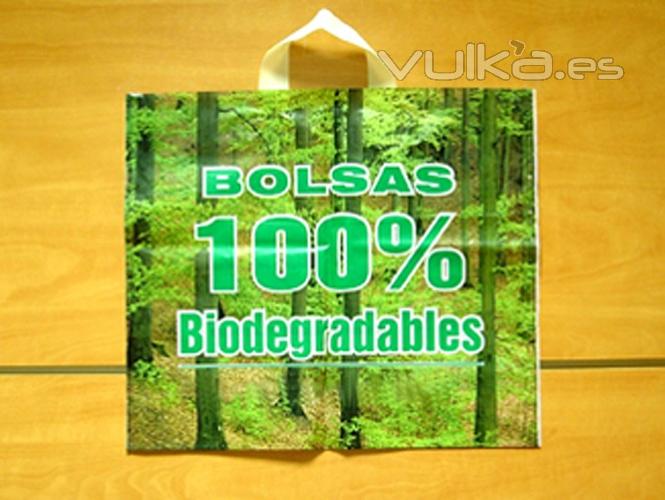 Bolsas publicitarias personalizadas biodegradables y oxodegradables.