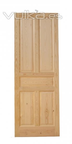 Puerta de madera de pino modelo 5 paneles.