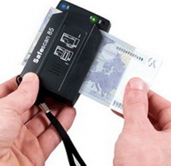 Detector billetes falsos de bolsillo dimensiones 9.6 x 6.1 x 2.5 cms. 140 euros