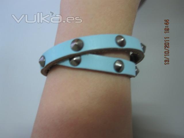 pulsera cuero trinchetas , liquidacion 1.4 euros