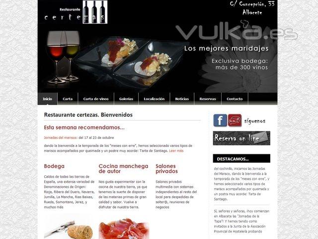 web para Restaurante Certezas