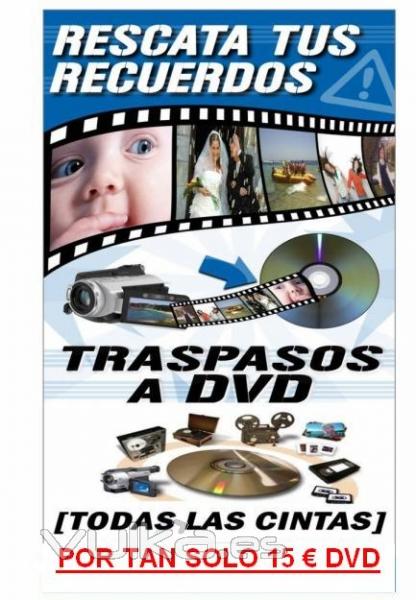 Pasamos cintas de cualquier formato a dvd