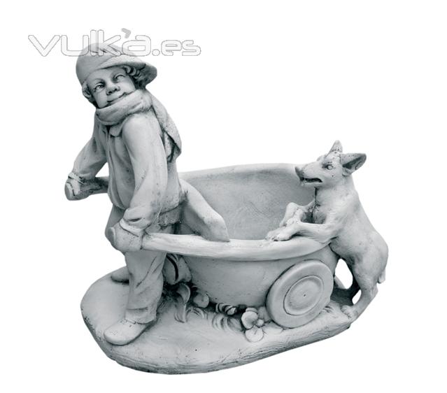  FIGURAS DE JARDIN NIOS CARRETILLA Y PERRO 70X70cm. 169EUR