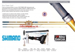 Cana abu stars power surf 425mt - anillas fuji low rider alconite + dedil shimano black gl-041cg
