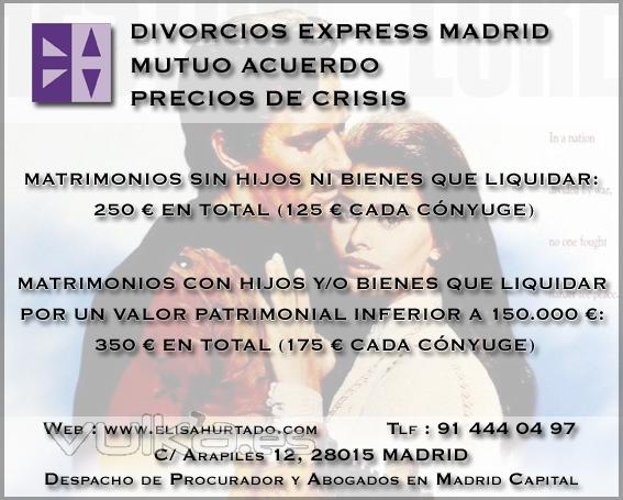 Abogado Procurador. Divorcio express en Madrid Capital