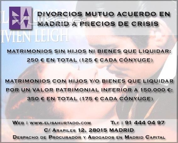 Abogado Procurador. Divorcio Madrid Mutuo Acuerdo