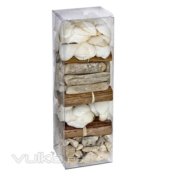 Complementos arreglos florales. Caja conchas blancas decoracion 26 en lallimona.com