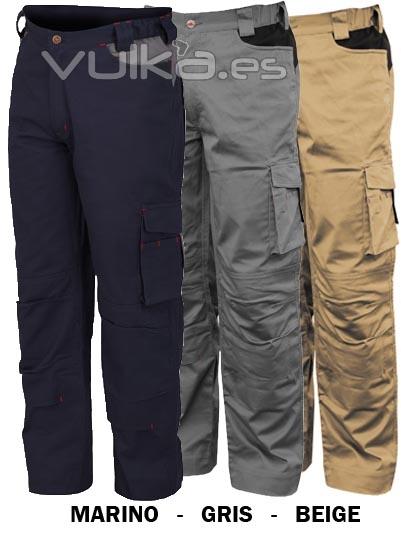 Pantaln trabajo en algodn elstico con porta rodilleras en tejido stretch 8731C