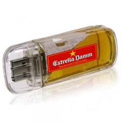 Memoria usb con liquido en su interior imitando cerveza desde 1 hasta 32 gb ref usbesp12
