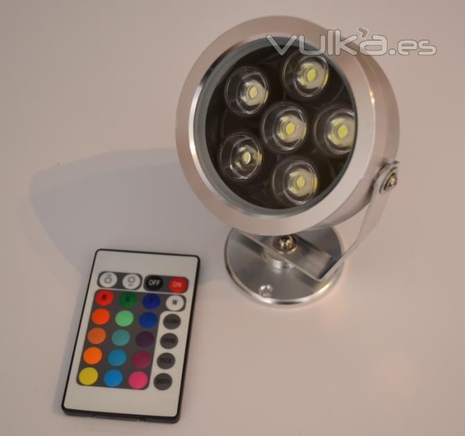 foco led de decoracion mando a distancia en aluminio 6w 560 lumens