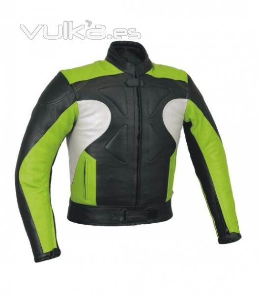 Chaqueta cuero verde Kawasaki