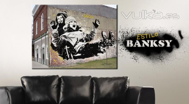 Regalos Originales. Retratos personalizados Banksy. Impresin con tu foto en lienzo. Regalos Pop Art