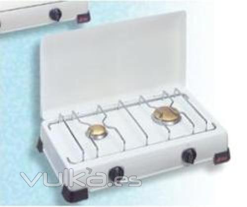 Cocina de 2 fuegos con tapa para gas butano en www.tiendapymarc.com