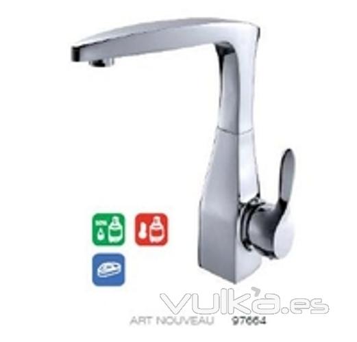 Monomando fregadera clever platinium art noveau en www.tiendapymarc.com y www.griferiapymarc.com