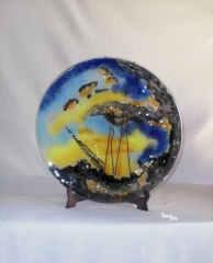 Plato decorativo y utilitario vidrio fundido, fusing