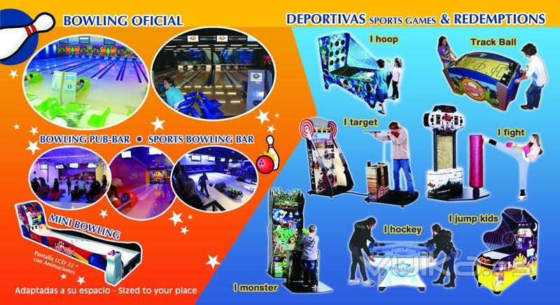 FOCSE Boleras, maquinas recreativoas, deportivas, redemption, juegos infantiles, kiddies rides 