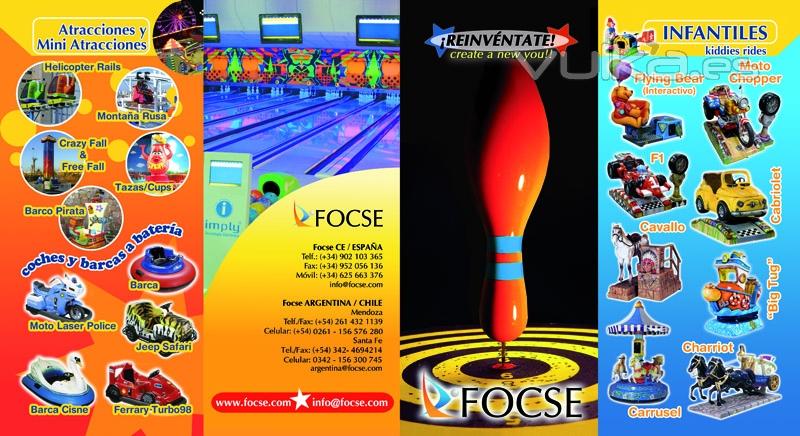 FOCSE Boleras, maquinas recreativoas, deportivas, redemption, juegos infantiles, kiddies rides 