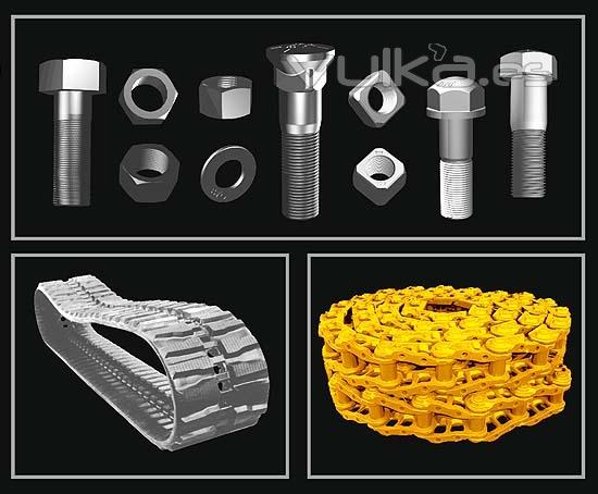 tornillera especial obra pblica, cadenas de goma, rodaje y componentes