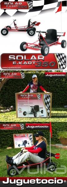 E-KART SOLAR  350W JUGUETOCIO. El e-kart motor elctrico tambin carga energa a travs de panel so