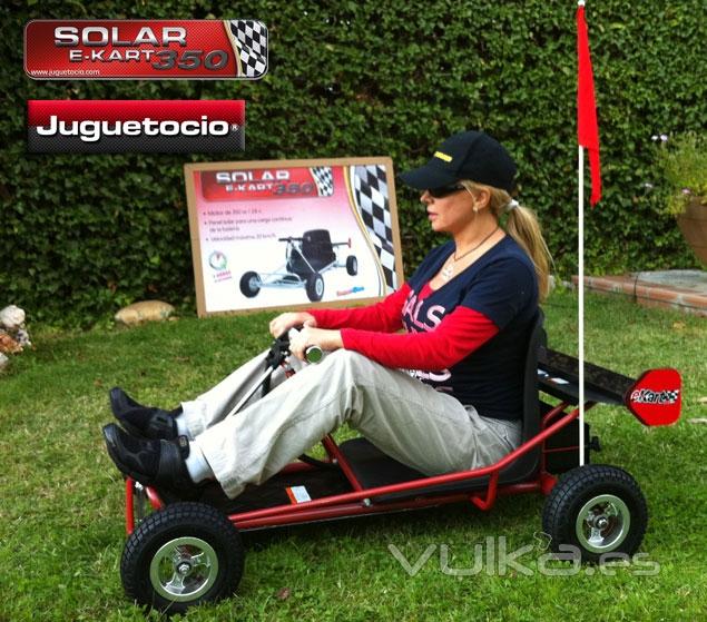 E-KART SOLAR ® 350W JUGUETOCIO. El e-kart motor eléctrico también carga energía a través de panel so