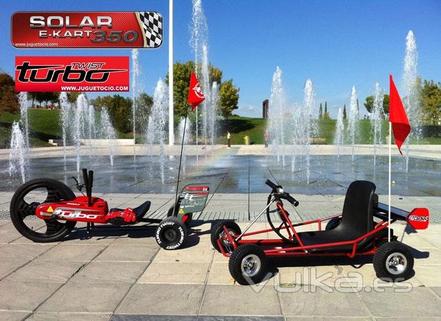 E-KART SOLAR  350W JUGUETOCIO. El e-kart motor elctrico tambin carga energa a travs de panel so