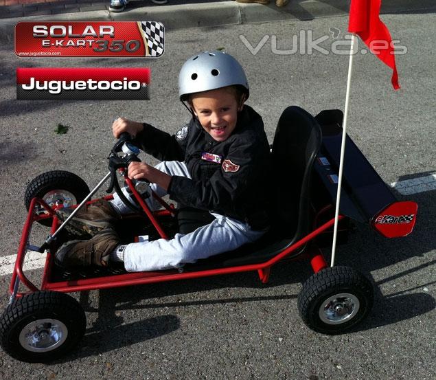 E-KART SOLAR ® 350W JUGUETOCIO. El e-kart motor eléctrico también carga energía a través de panel so