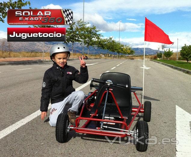 E-KART SOLAR  350W JUGUETOCIO. El e-kart motor elctrico tambin carga energa a travs de panel so