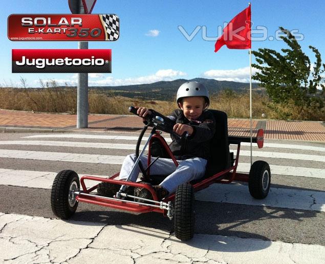 E-KART SOLAR  350W JUGUETOCIO. El e-kart motor elctrico tambin carga energa a travs de panel so