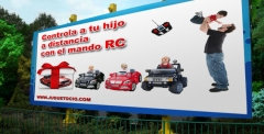 Coches teledirigidos para ninos, suba a su hijo a un rc y controle su paseo, si su hijo es muy peque