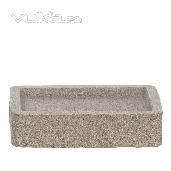 Accesorios baño. Jabonera baño sand rectangular beige en lallimona.com