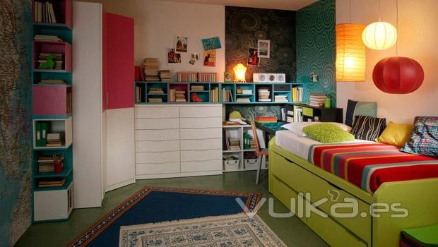 Mueble juvenil en color verde del catalogo Aire